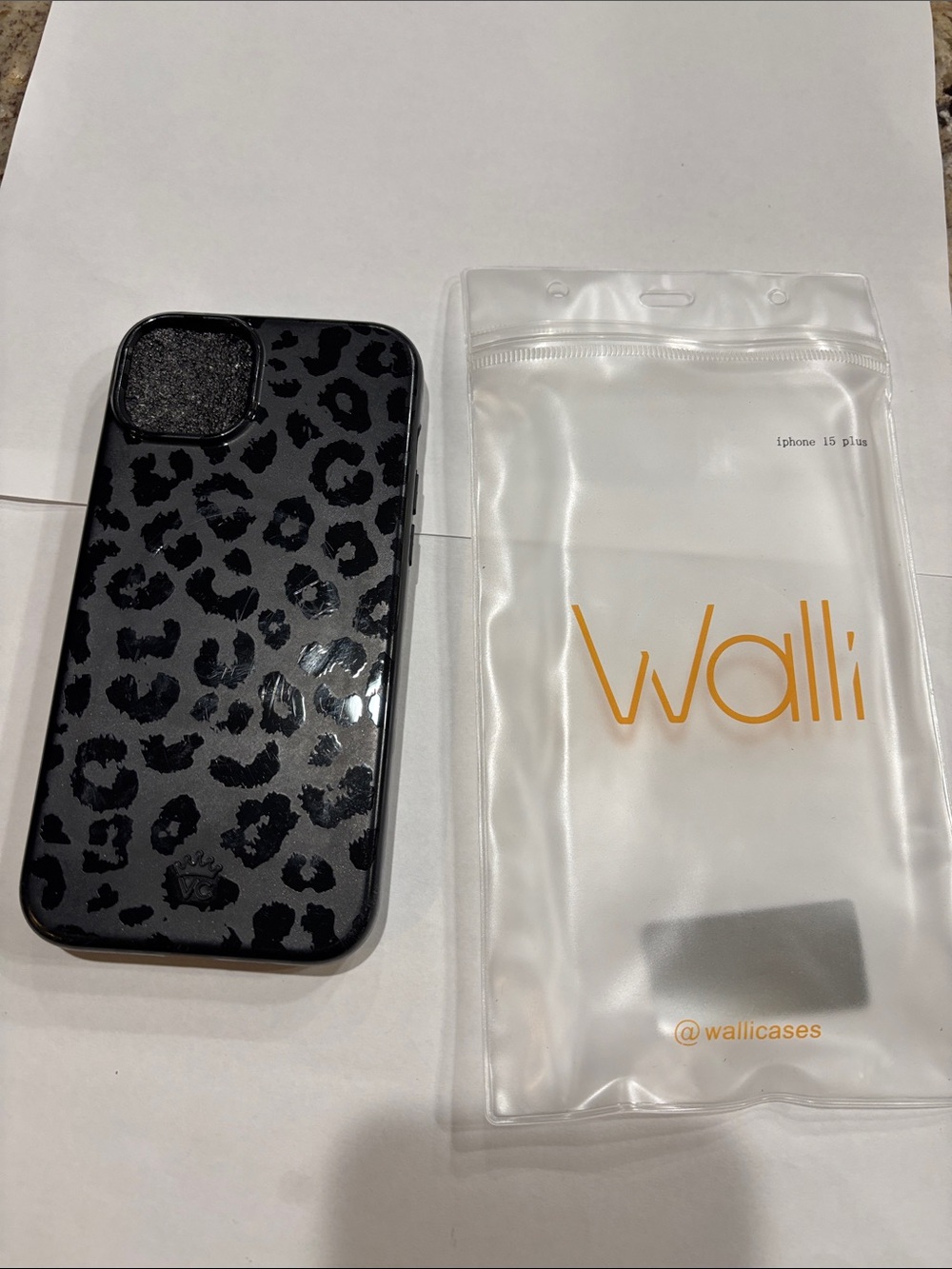 Walli Leopard Print Black iPhone 15 Plus Case
